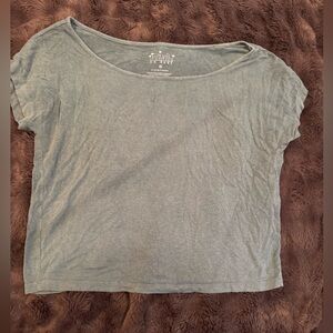 Elegant Grayish blue Women's Short Sleeve Top